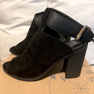 Indigo open toe booties